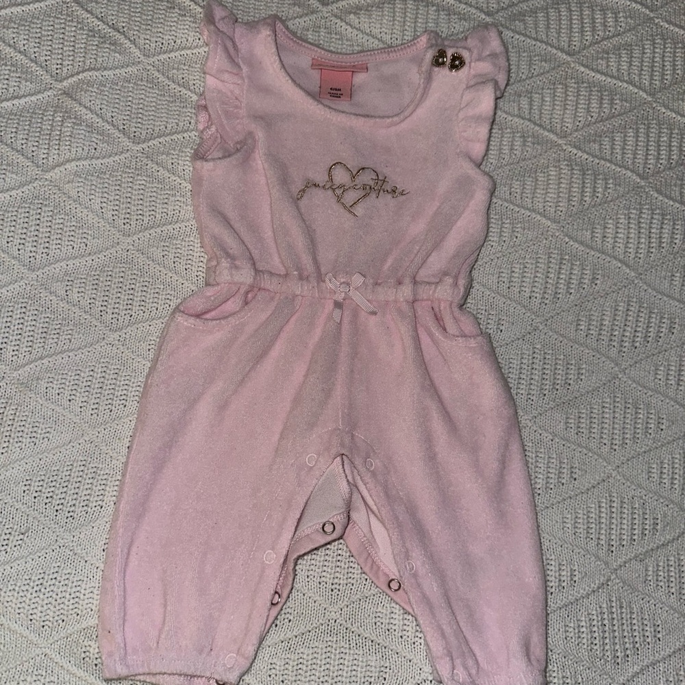 Pink Juicy Couture Baby Romper with Heart Design